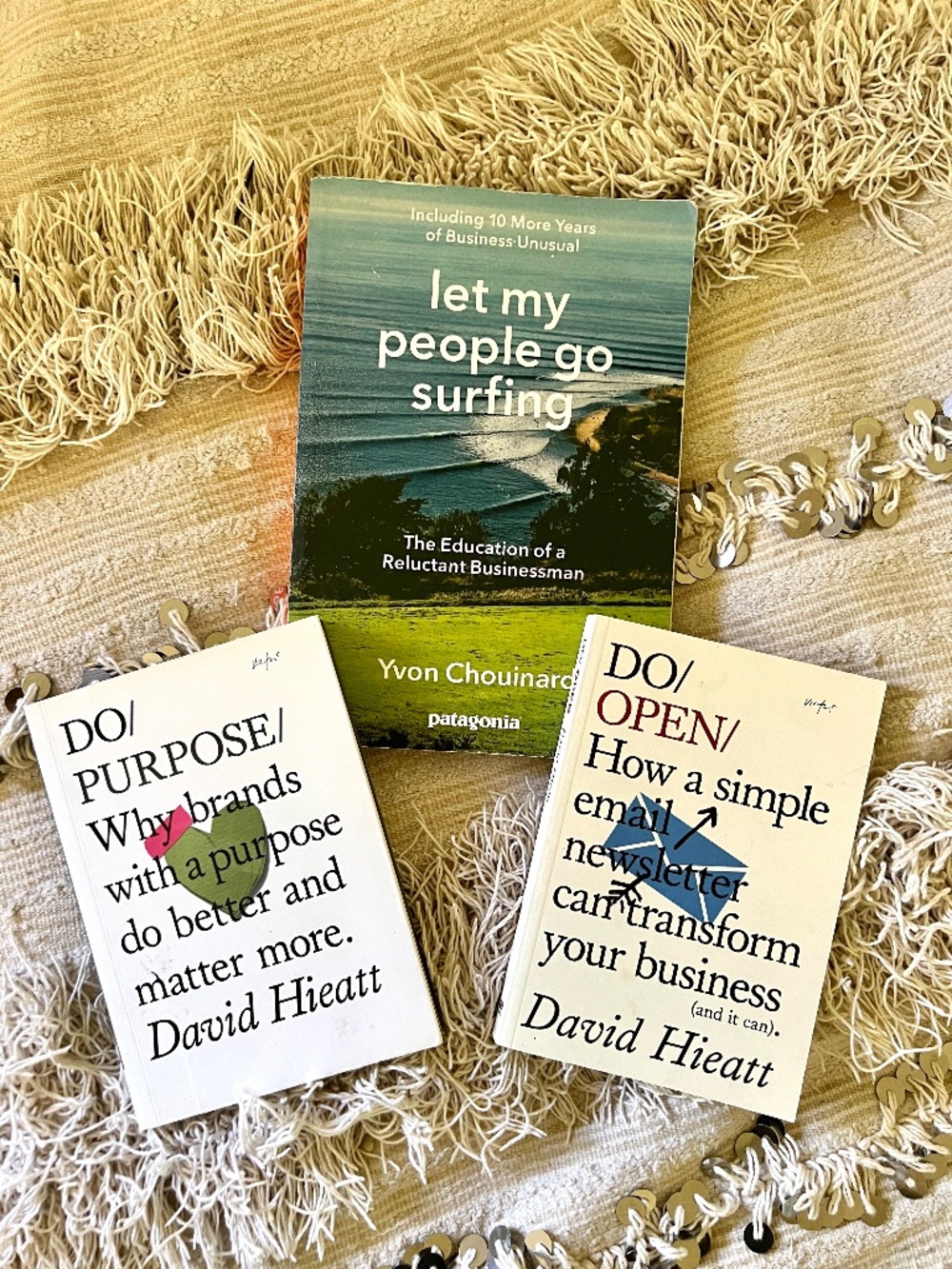 Set of 3 Sustainable Business Books | Patagonia Let My People go Surfing
